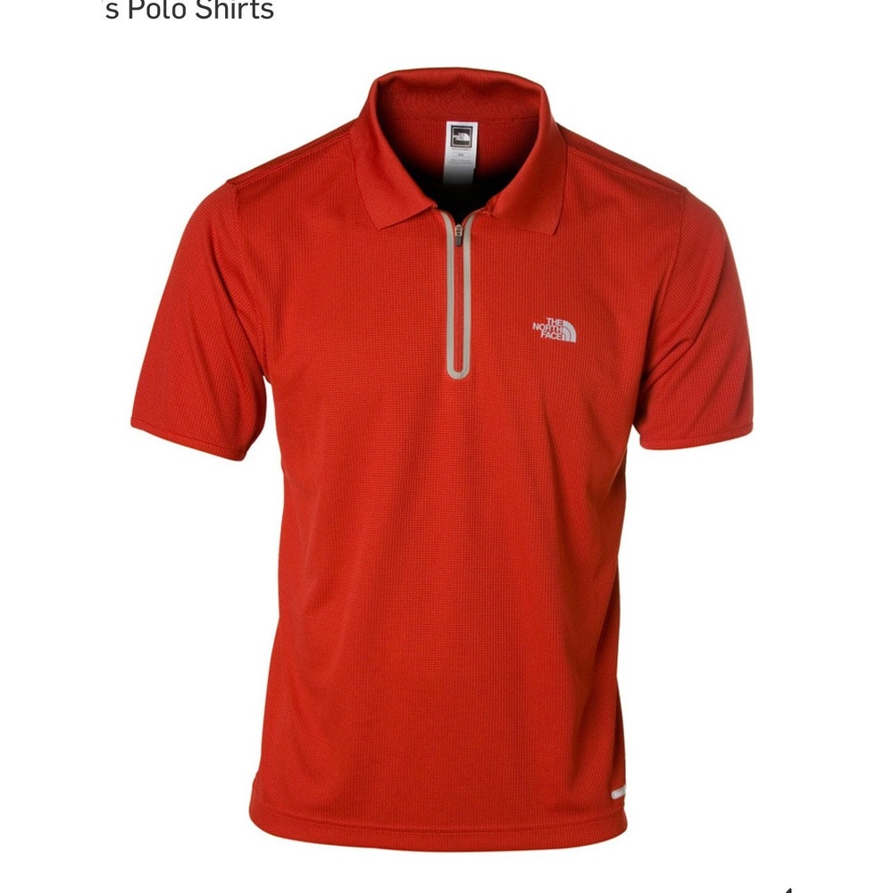 The North Face Polo Shirt Men M Red VaporWick 1/4 Zip Grid Texture Performance - Picture 1 of 8